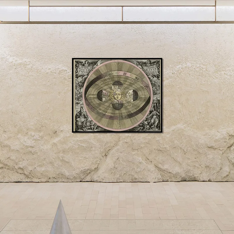 Картина на холсте из крафт-бумаги в стиле ретро | Дом и сад