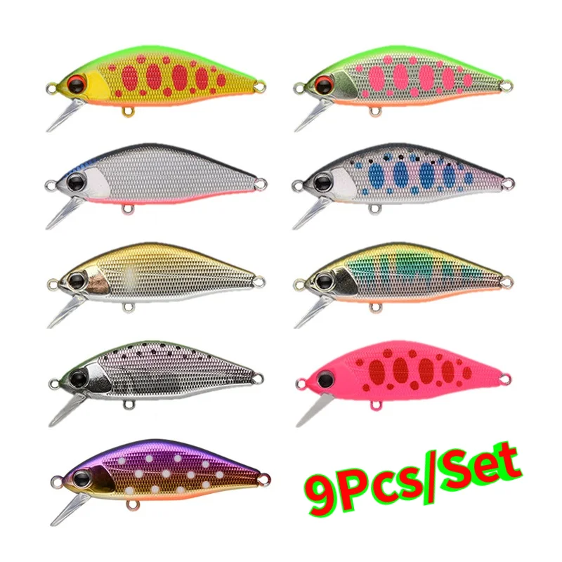 

9Pcs/Set 45mm 4g Minnow lure Sukari 45S MAX japan fishing lures crankbait micro small mini fish swimbait trout bass pesca lot