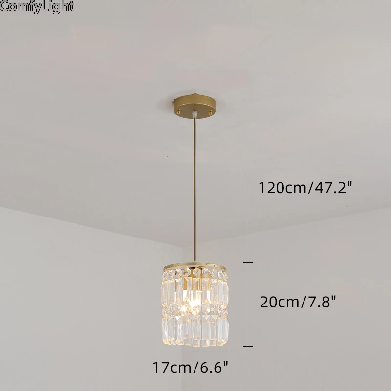 Colgante de luz LED de cristal nórdico, lámpara de lujo dorada para Loft, cocina, dormitorio, Isla, comedor, sala de estar