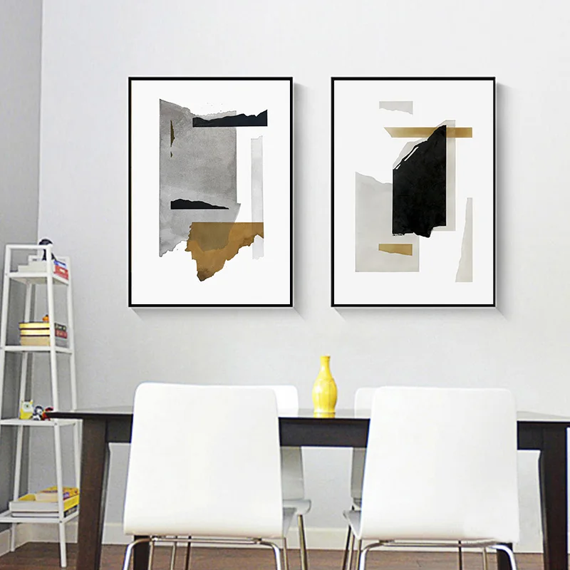 Геометрический абстрактный художественный постер и печать простой современный