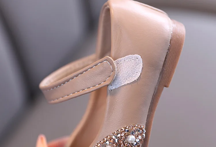 

New Children Leather Shoes Rhinestone Bow Princess Girls Party Dance Shoes Baby Student Flats Kids Performance Shoes