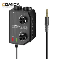 comcia linkflex ad3 two channels for instrument microphone audio preamp mixer adapter for dslr cameras and smartphones