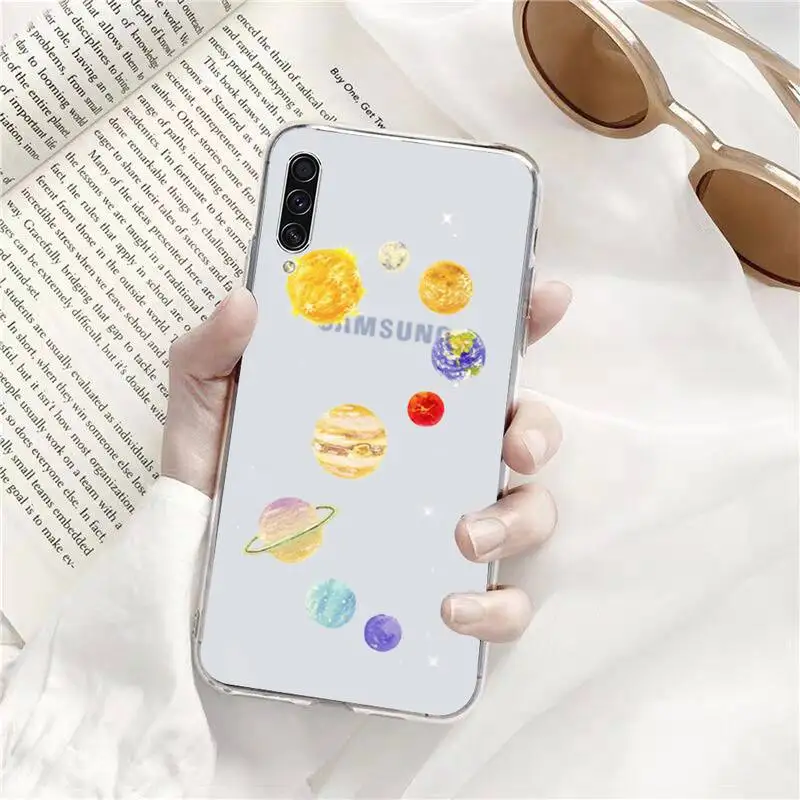 

Cute space planet alien Phone Case Transparent for Samsung s9 s10 s20 Huawei honor P20 P30 P40 xiaomi note mi 8 9 pro lite plus