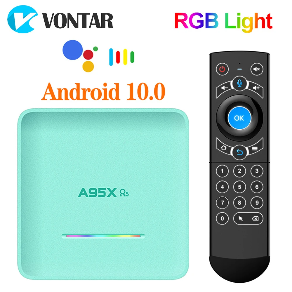 ТВ-приставка VONTAR A95X R5 Android 10 4g 64g 4GB 128GB Rockchip RK3318 1080P 4K Поддержка Youtube медиаплеер