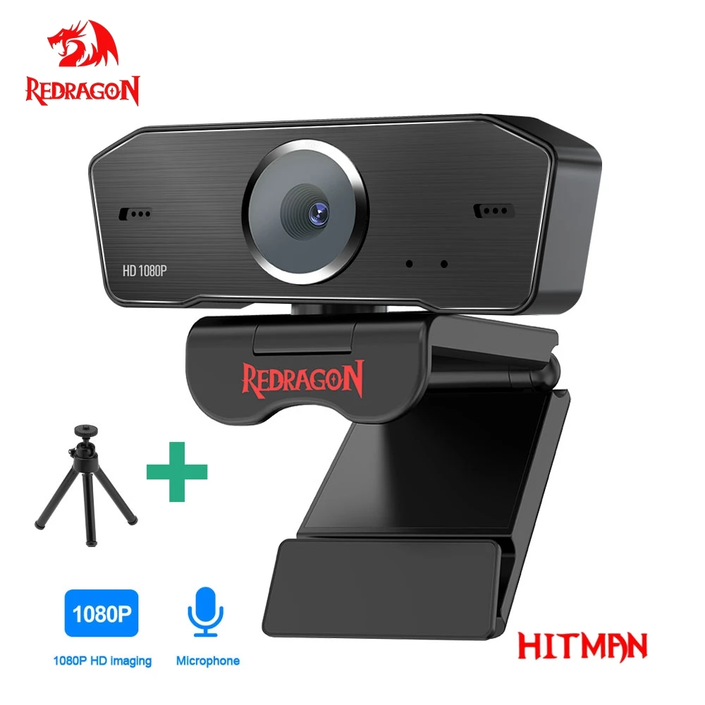 REDRAGON HITMAN USB HD Webcam Built-in Microphone 1920X1080P 30fps Web Cam Camera for Desktop Computer Laptops PC Game GW800