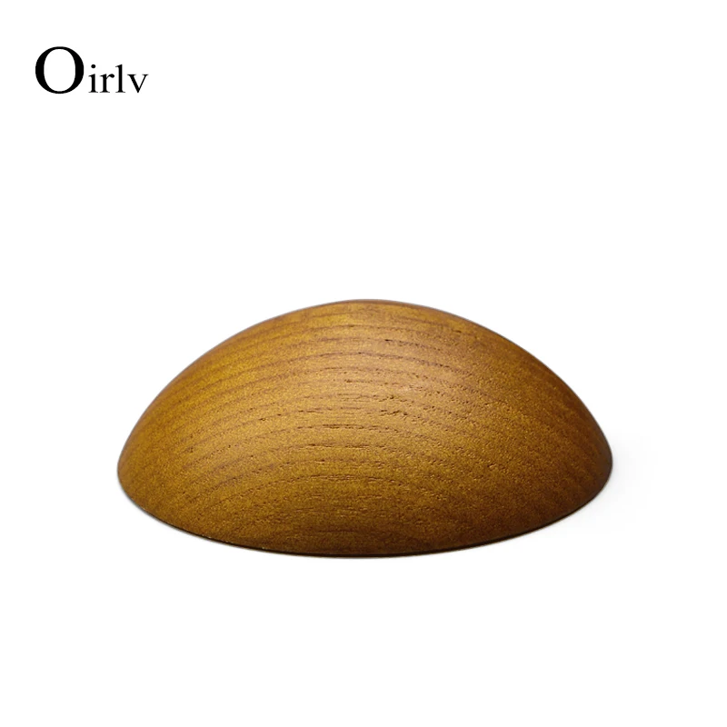 Oirlv Jewelry Display Round Dish Jewelry Support Wooden Earring Display Holder Earring Ring Bracelet Display for Jewelry Shop
