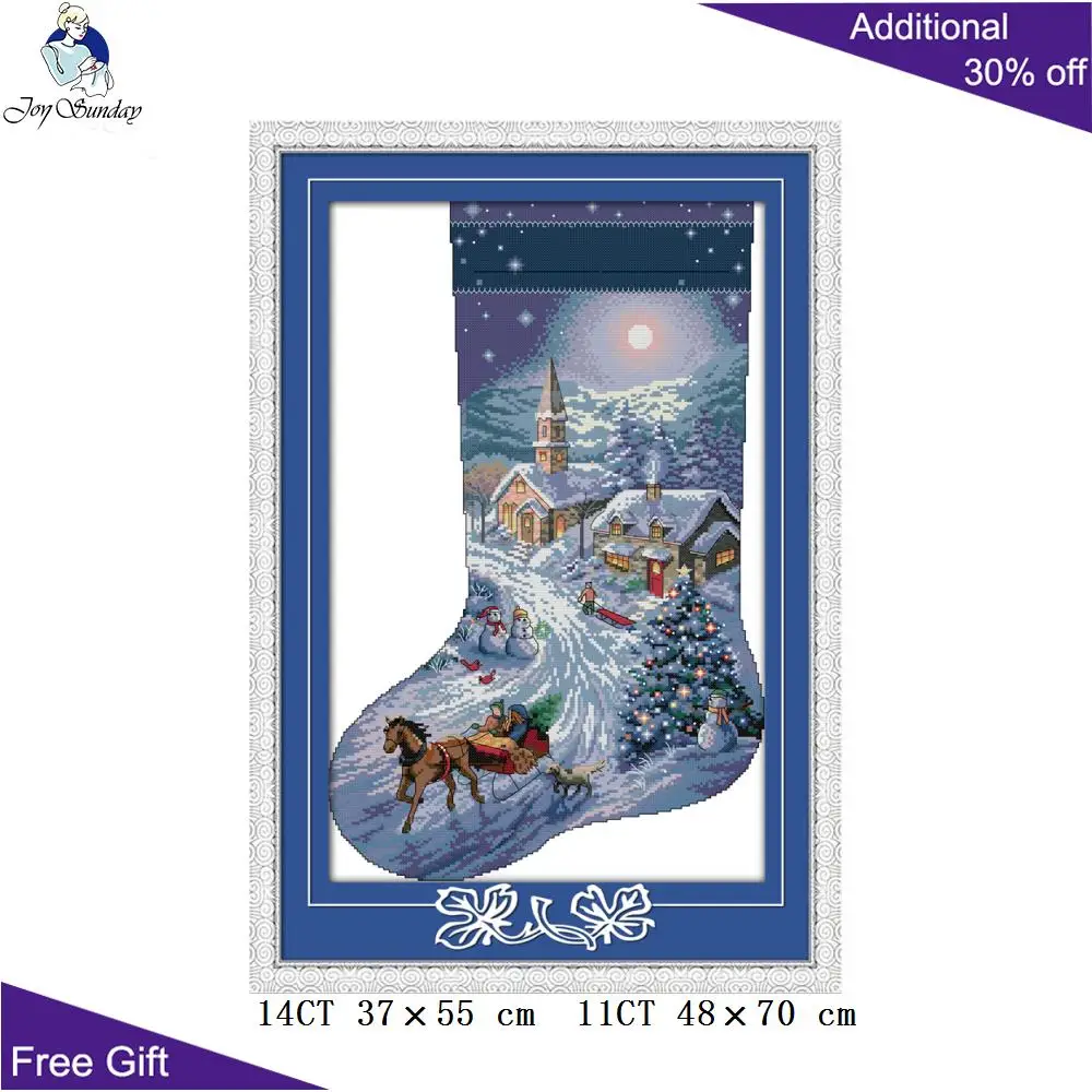 Joy Sunday Рождественский запас вышивка крестиком C592C593C594C595 подсчитанные и