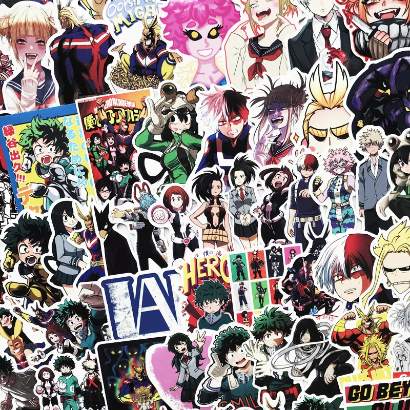 70 шт мой герой Наклейки Классическая обувь для косплея Аниме стикеры современный