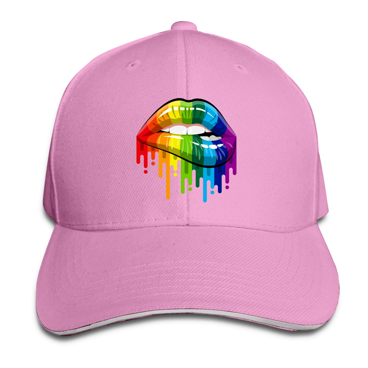 

Gay Rainbow Lips men woman's Fashionable breathable Hip hop caps