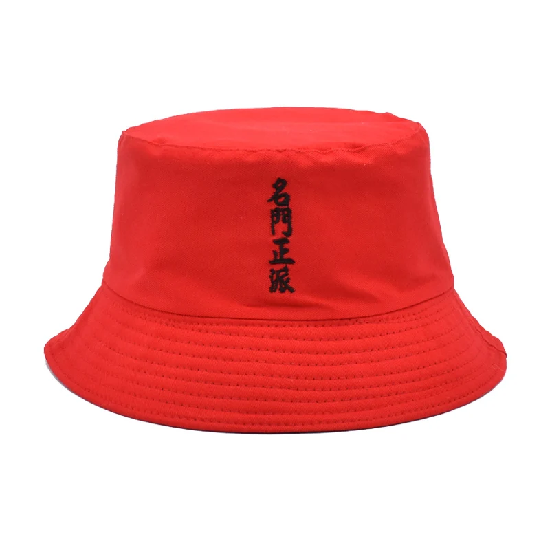MIACAWOR китайские слова вышивка Панама шапки двусторонние унисекс хлопок летняя