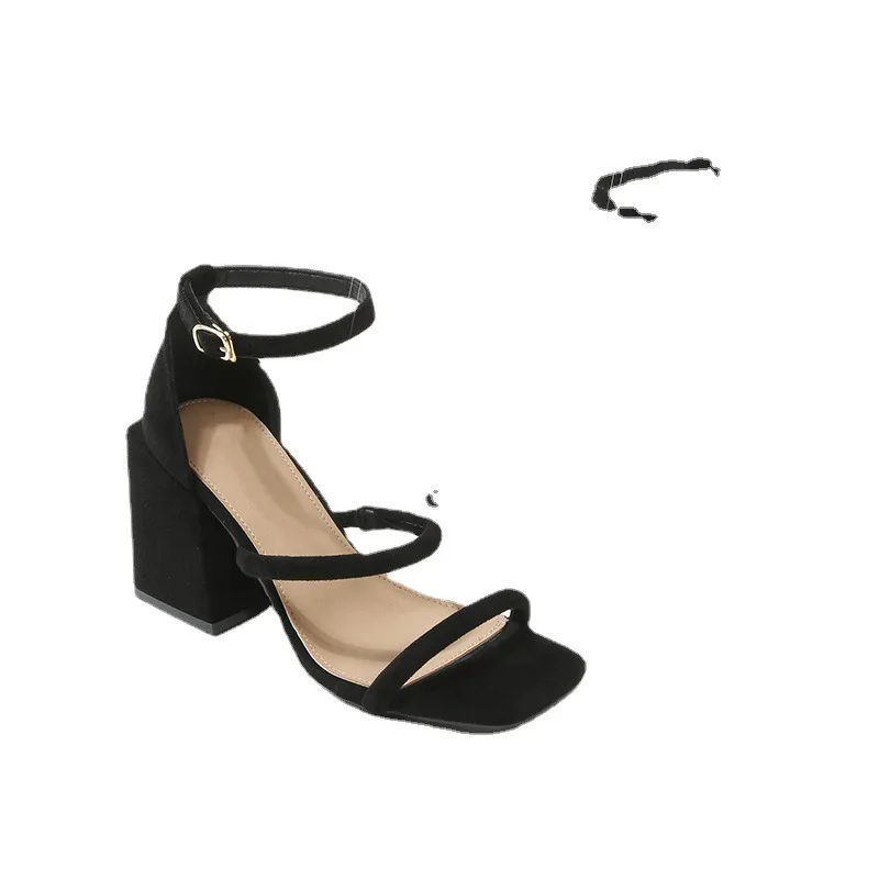 

Fashion sexy nightclub high heeled shoes sexy nightclub suede thick heeled sandals Roman shoes