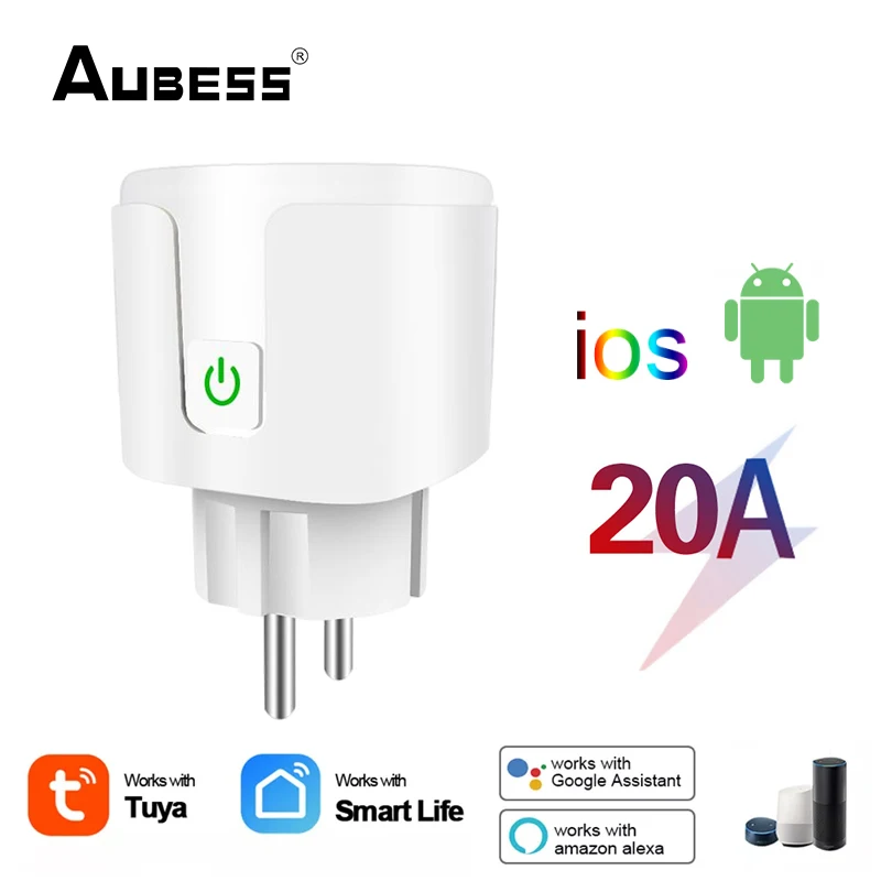 

WIFI Smart Plug 20A EU Plug Switch Timer Voice Control Bluetooth Wireless Remote Socket For Alexa Google Assistant Smart Home