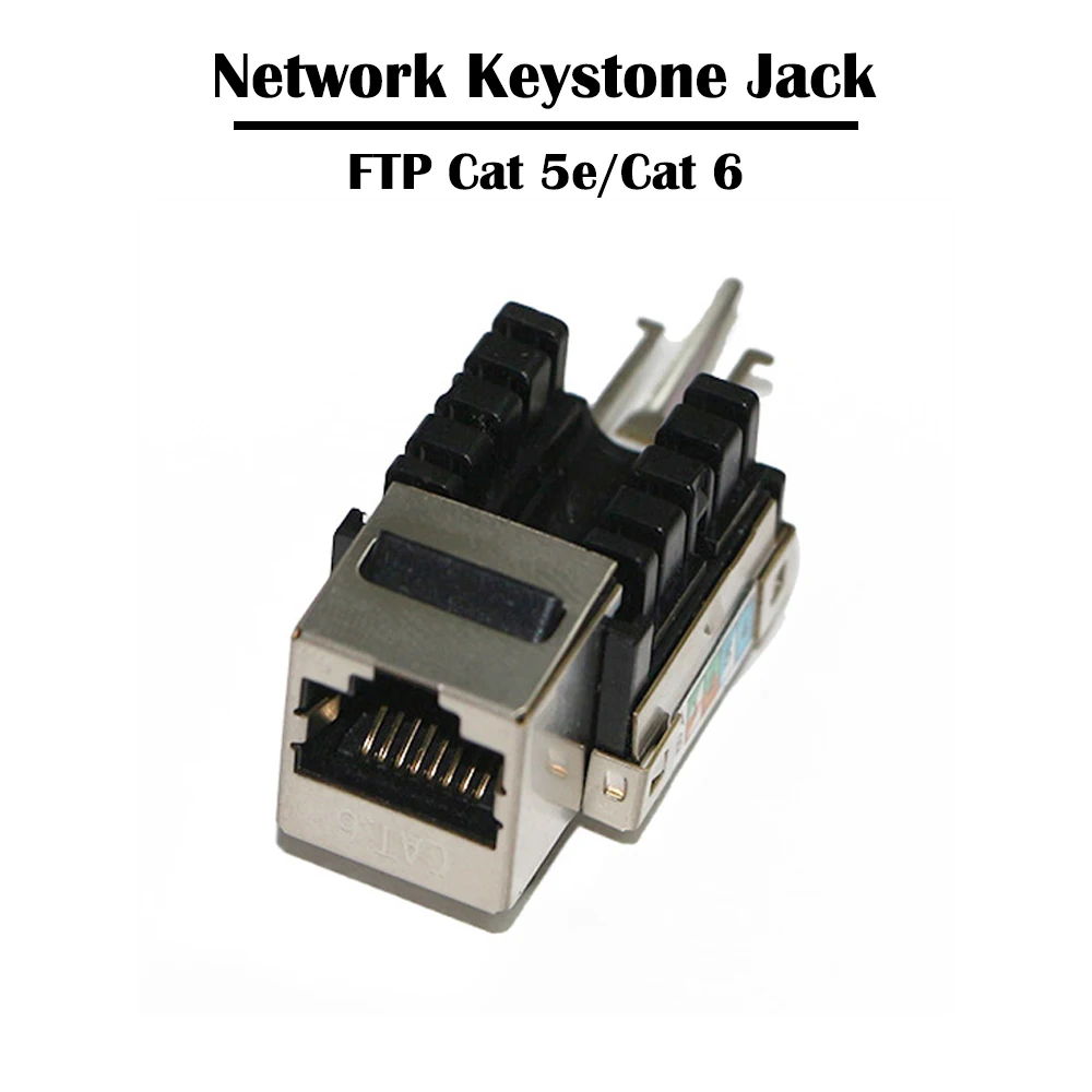 Разъем Keystone Jack 20 шт./лот FTP/STP Cat 6/Cat 5e для сетевого кабеля патч панели вилки лицевой