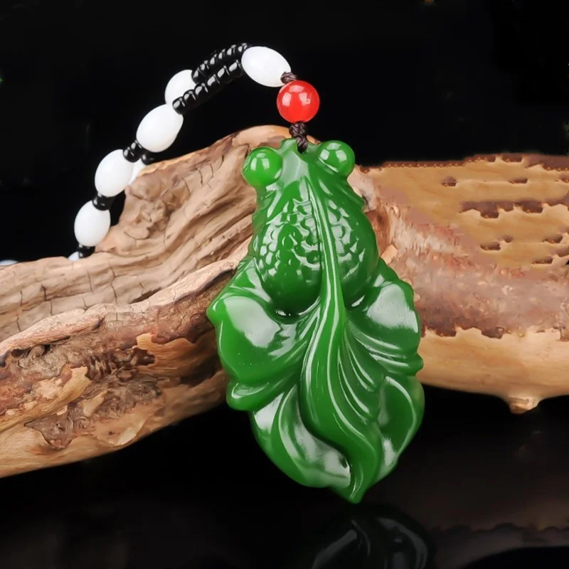 Китайская зеленая Нефритовая Золотая рыбка нефритовая подвеска ювелирное