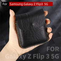 genuine leather case pouch for samsung galaxy z flip 3 case bags