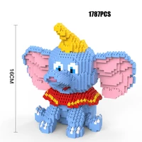 disney cartoon animal figures micro diamond blocks dumbo elephant building brick assemble model toy nanobrick for kids gifts