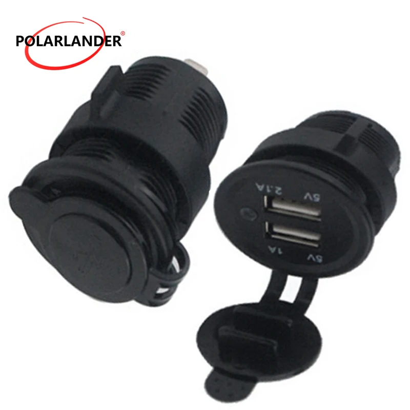 

Auto Truck Adapter USB Socket Car Charger Power Mobile Phone Dual USB Port 5V 2.1A Socket LED Panel Charge for Boat Motorcycle