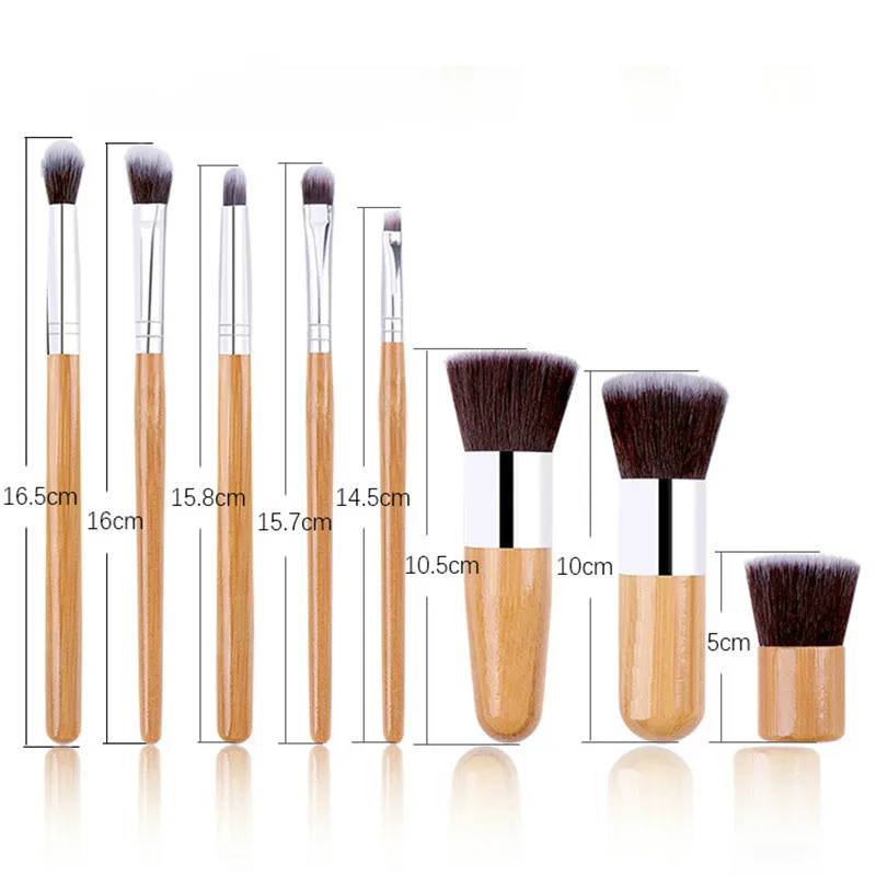 

11Pcs Makeup Brushes Bamboo Makeup Brushes Set Cosmetic Powder Eye Shadow Foundation Blush Blending Beauty Make Up Brush