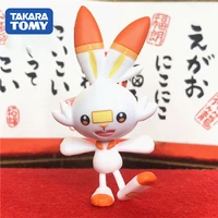 takara tomy genuine pokemon action figure scorbunny mc model doll toy gifts collect souvenirs