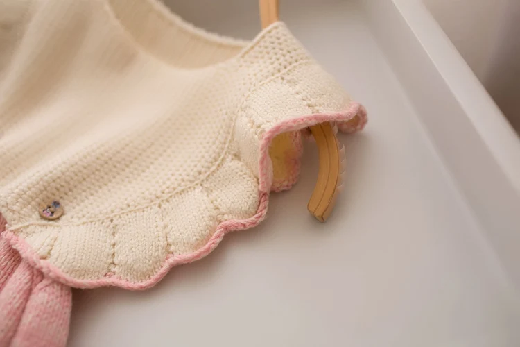 Thunderers/вязаное платье-жилет для девочек Жилеты 4 цвета Зимние Детские платья без