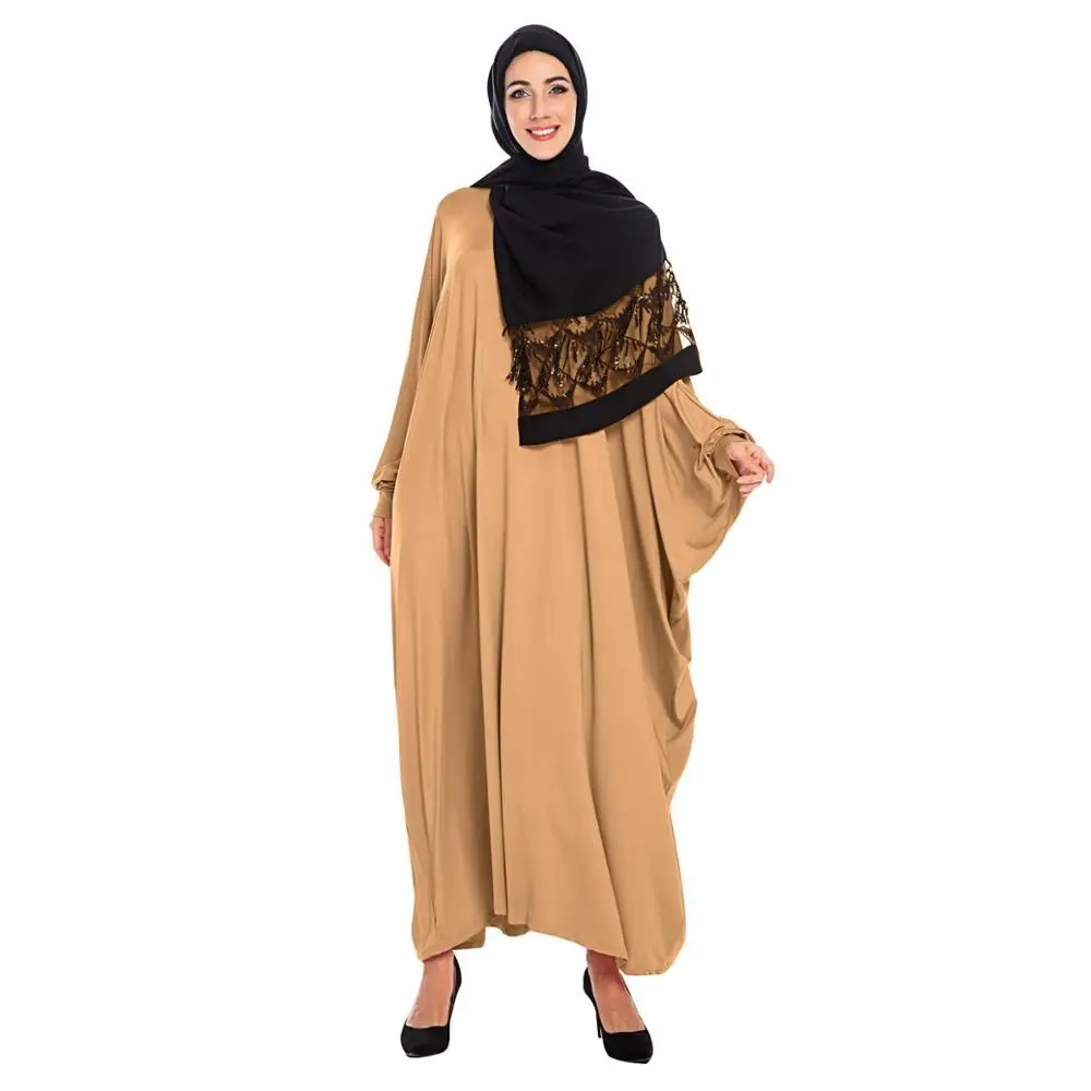 

Muslim Bat Sleeve Dress Abaya Hijab Cardigan Maxi Kimono Long Robe Gowns Vestidos Middle East Eid Ramadan Turkish Islamic Prayer