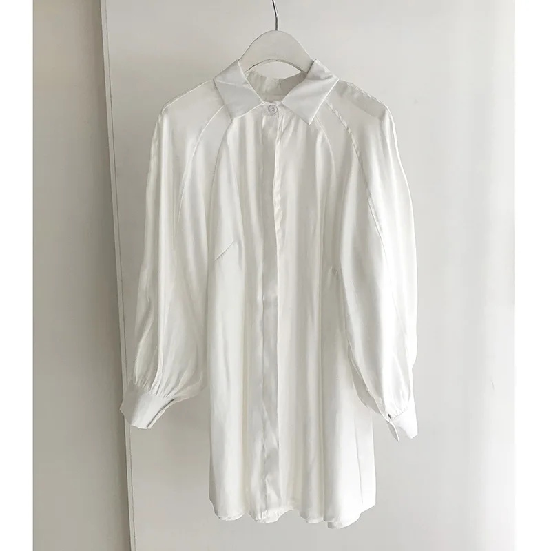 

2piece Set Women 2020 New Spring Fairy Long Shirt Waist Tie Sorts Female Lantern Sleeves Two-piece Suit Women Sets NS1895
