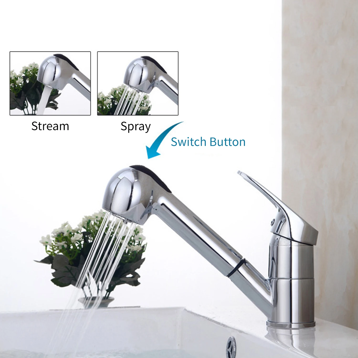 

Faucet Spayer Head Sink 2 Functions Pull Out Spray Head Nozzle for Kitchen Faucet Pull Down Faucet Replacement Spray Head