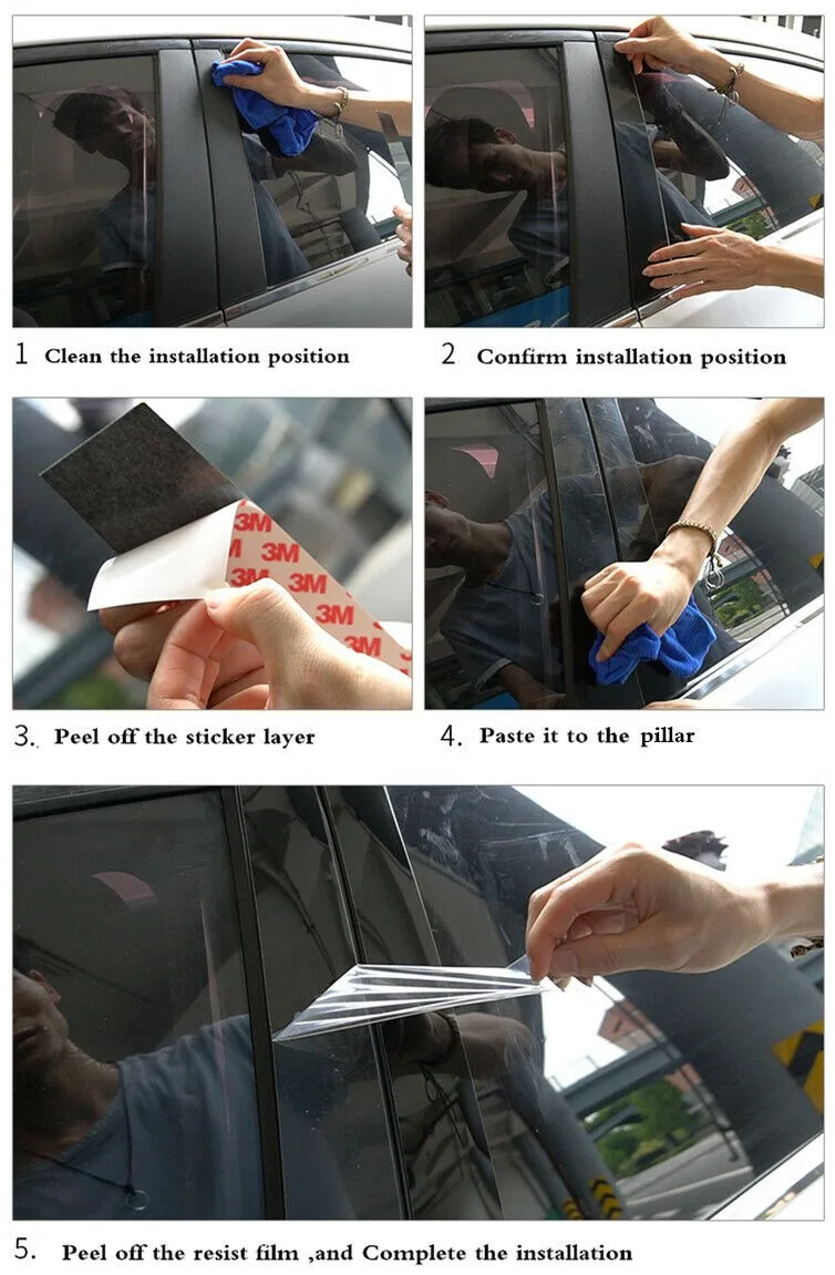 

8pcs/ Set Pillar Posts Black Car Door Casement Trim Fit For V W P Olo 2019