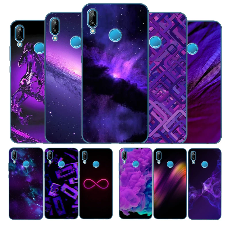 Чехол infinity on purple для телефона Huawei P9 P10 P20 P30 P40 Psmart Lite Plus Pro Y9 Y6 Y7 2017 2018 Nova 3 3i