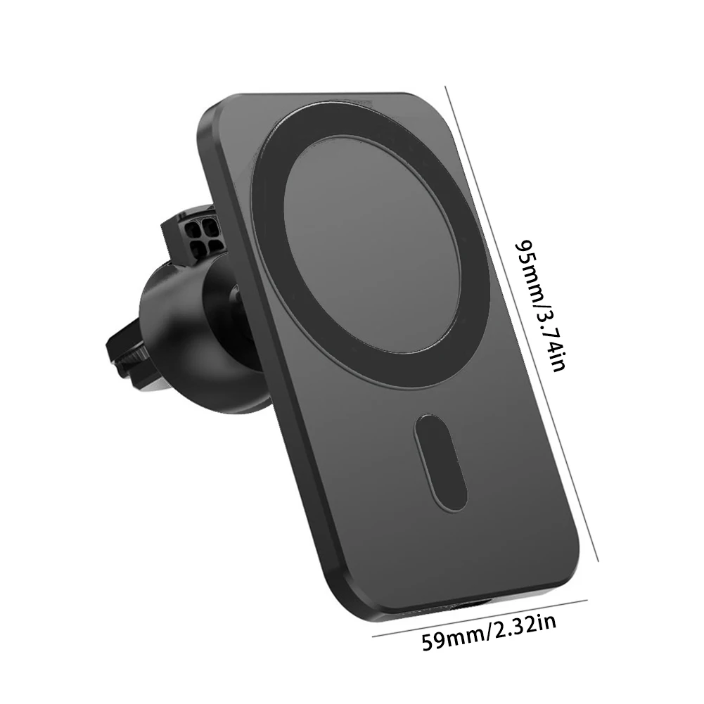 

Wireless Charger Magnetic Car Wireless Mount Black Stand For IPhone 12 Pro Mini Max RPido Carregador Aperto AutomTico