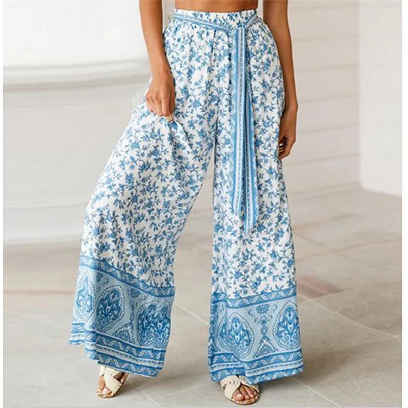 2019 Boho Women Baggy Harem Pants Hippie Wide Leg Gypsy Palazzo High Waist Loose Trousers Flared Bell Bottoms Hot Sale | Женская одежда