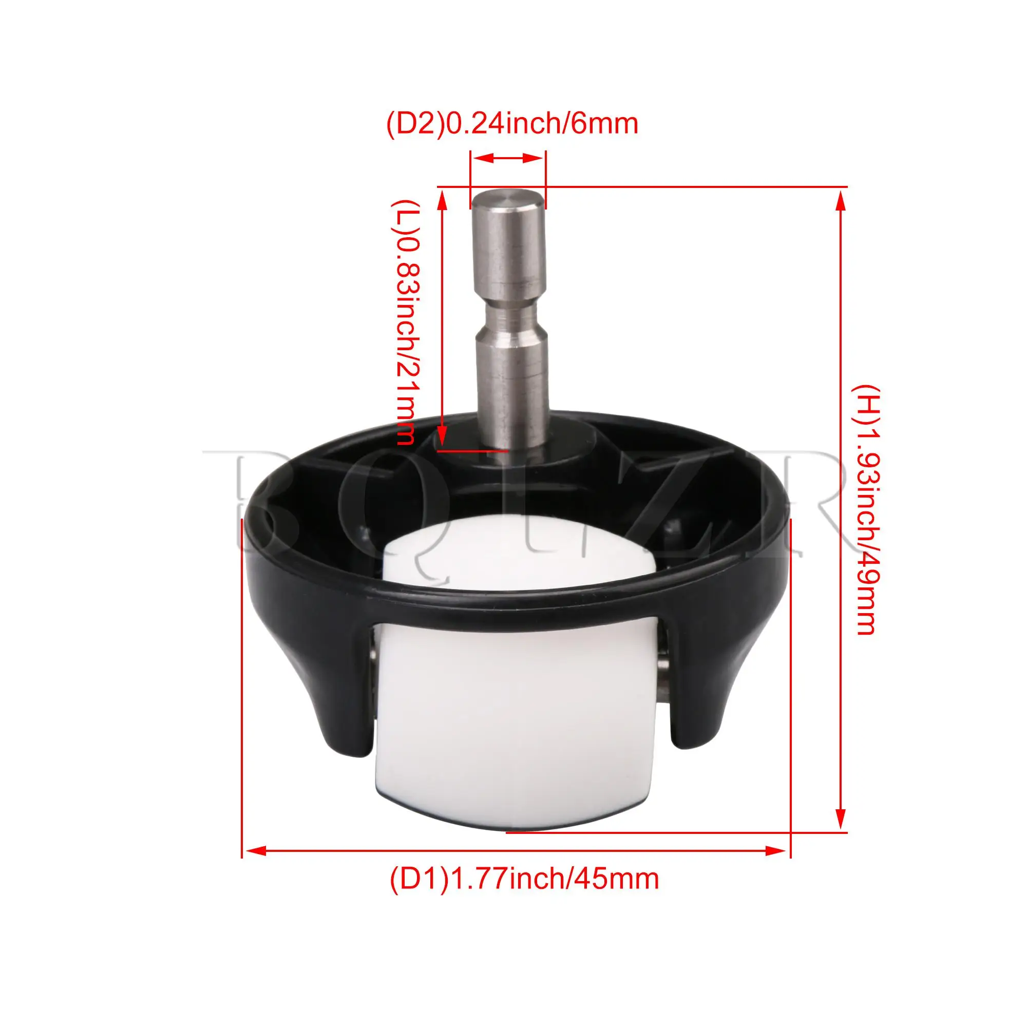 

BQLZR 2pcs Plastic Front Wheel Caster 500 for Vacuum Cleaner 4.5x4.9cm Black