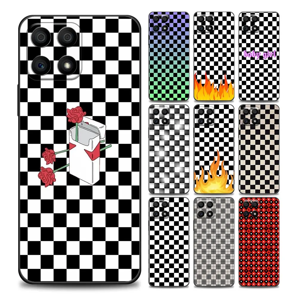 

Black And White Chess Board Phone Case for Honor 8X S 9S C A X Pro Play 9A 50 Pro 10 20 e Pro 30i Pro Lite Soft Silicone