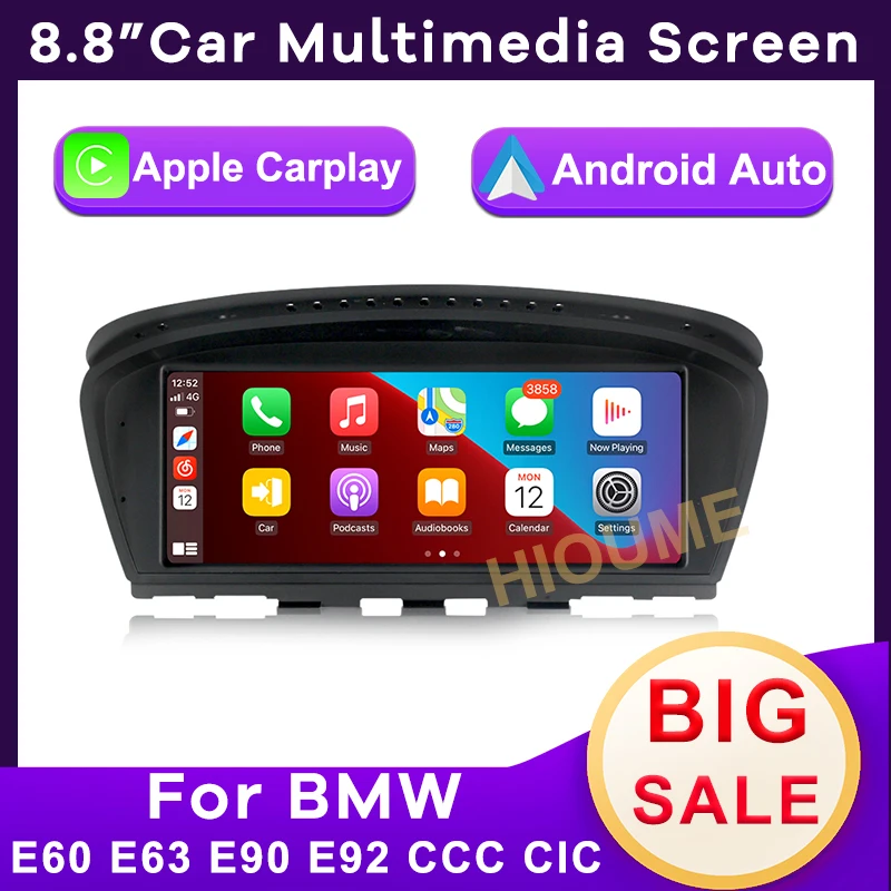

8.8" Auto Wireless Apple CarPlay Car Multimedia for BMW E60 E63 E90 E92 CCC CIC Head Unit Touch Screen