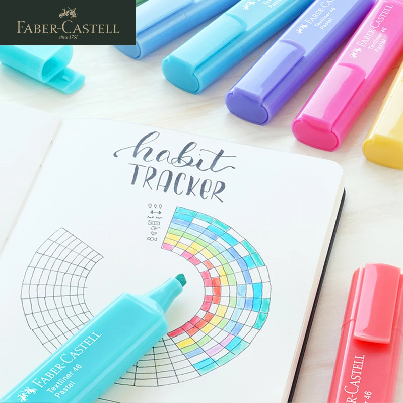 Маркер флуоресцентный FABER CASTELL, карандаш для текстовыделения, пастельные флуоресцентные маркеры, канцелярские принадлежности 154863