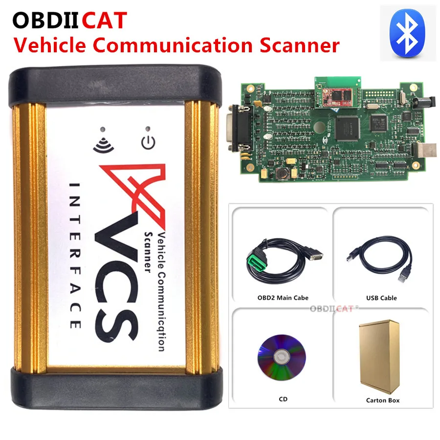 DHL Бесплатный VCS автомобильный Коммуникационный сканер obd2 Bluetooth ИНСТРУМЕНТЫ АВТО