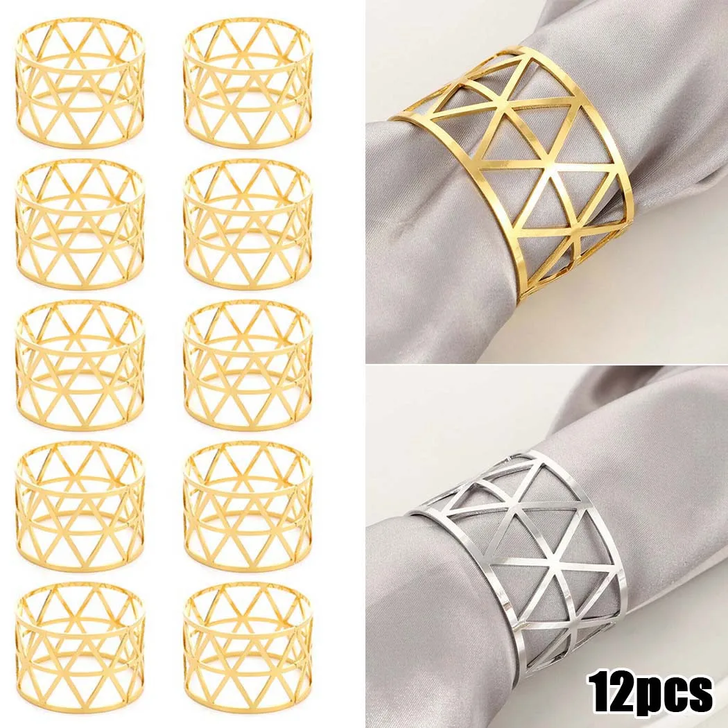 

12Pcs Alloy Napkin Rings Dinner Table Decoration For Wedding Party Table 100% Brand New And High Quality.
