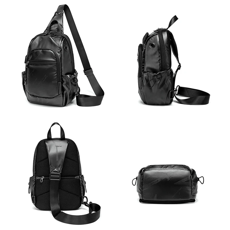 

Men's Crossbody Bags Multifunction Waterproof Chest Bag Shoulder Bags With USB Charge Port For Male Short Travel Messenger Pack