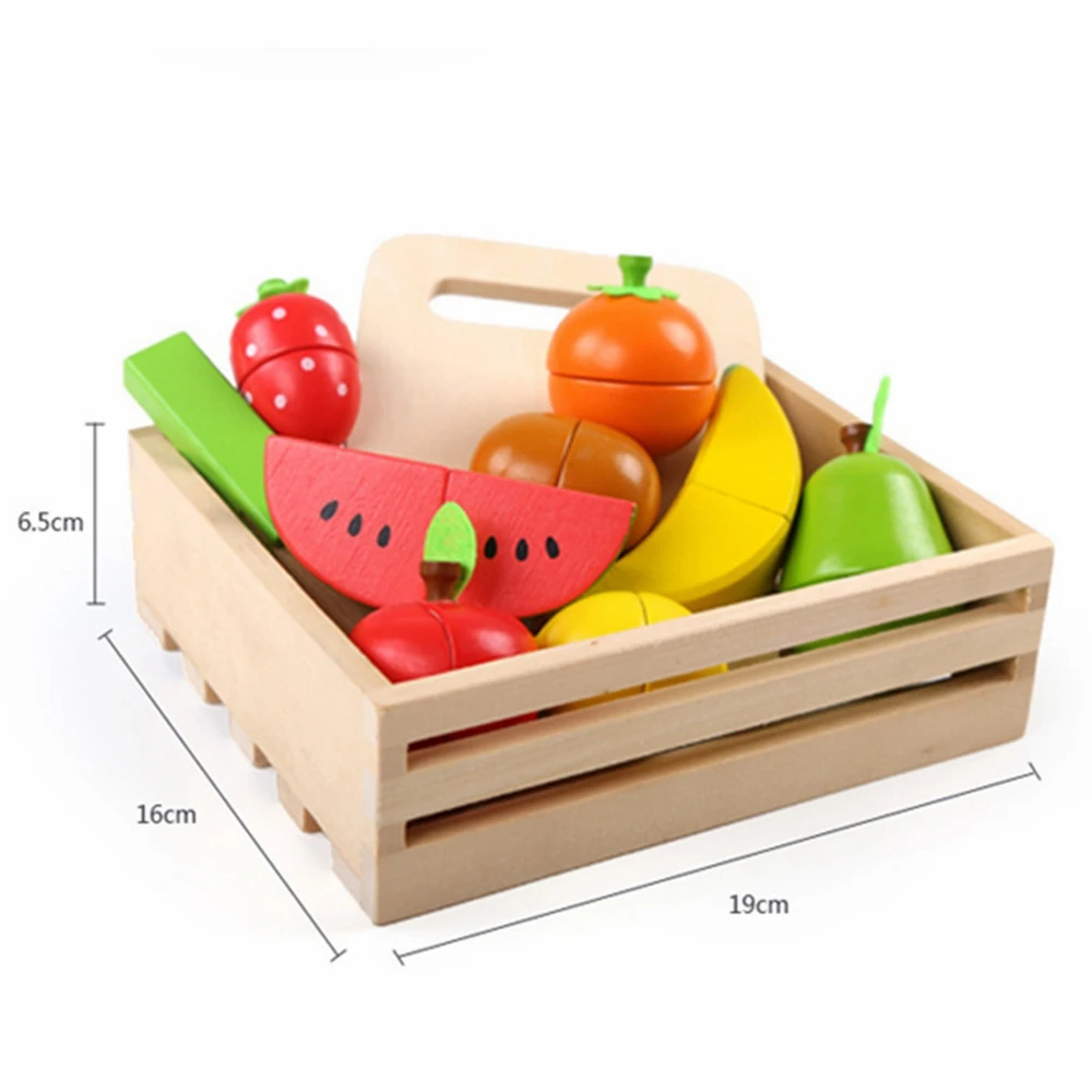 

New 1 Pcs Sets Pretend Toy Wooden Kitchen Toys Cutting Fruit Vegetable Play Miniature Food Kids Wooden Baby Early Education Toy