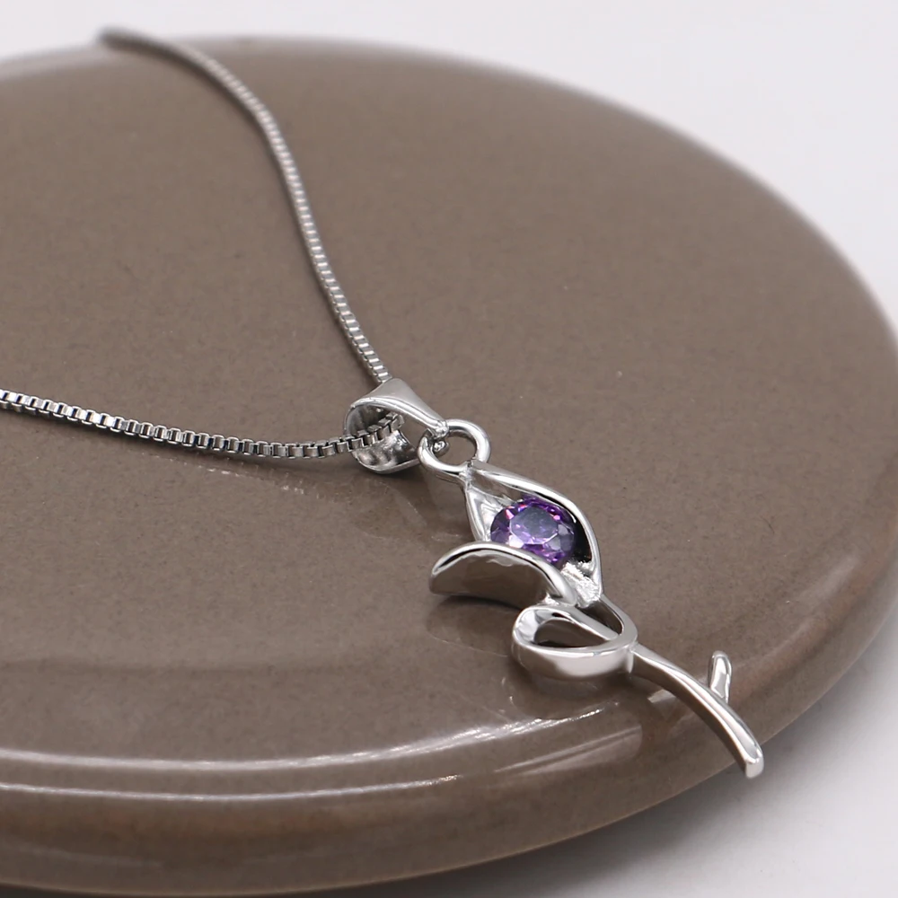 Женское ожерелье с подвеской в виде цветка розы 3 цвета Ретро стиль Boho Botanical