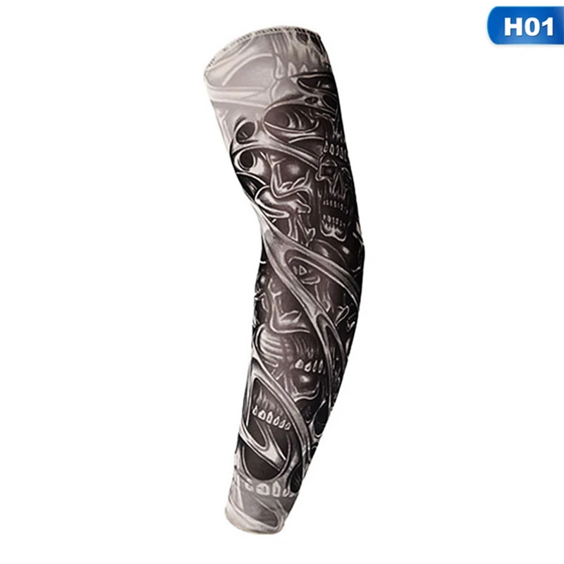 1pcs Tattoo Sleeve Bicycle Sun Cream Hand Long Cuff Cycling Cover Sports Outdoor Air Bike UV Protect | Спорт и развлечения