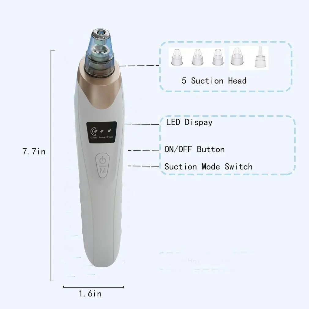 

HZ9 Blackhead Aspirator Electric Pore Cleaner Blackhead Vacuum Cleaner Nose Facial Cleaner Blackhead Remover