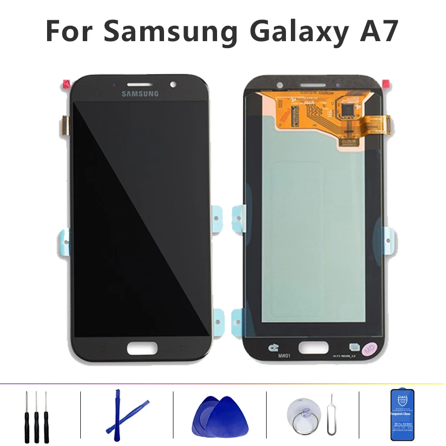 ЖК-дисплей Super AMOLED для Samsung Galaxy A7 2017 A720 A720F A720M с сенсорным экраном и дигитайзером в