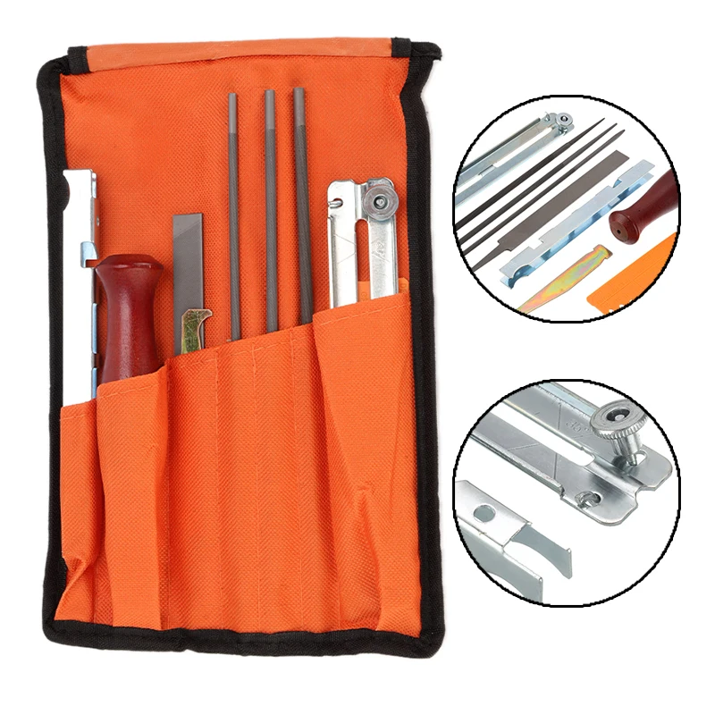 Набор инструментов для ЗАТОЧКИ ЦЕПНОЙ ПИЛЫ 10 шт. набор деревянная ручка +