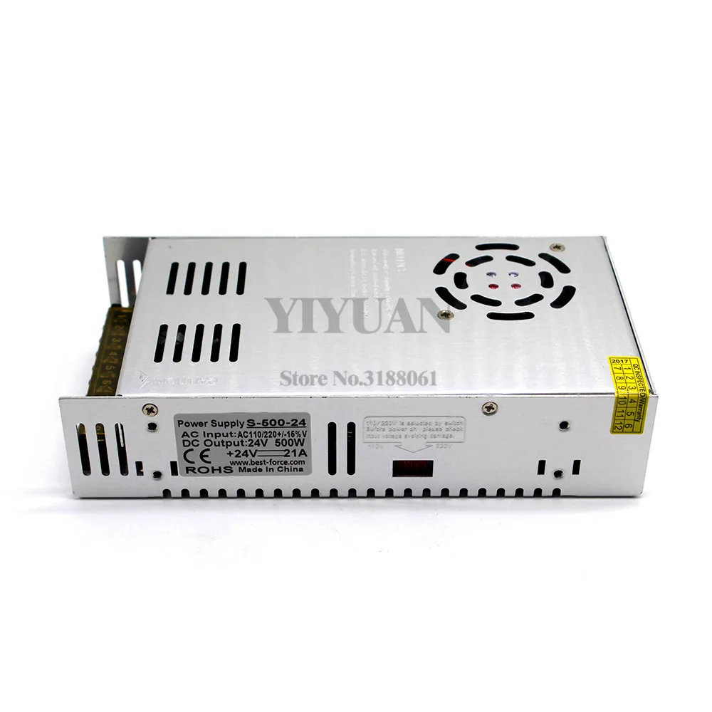 DC24V Power Supply 21A 500w Led Driver Transformer AC110V 220V To Adapter for Strip Lamp Light CNC CCTV Stepper | Обустройство дома