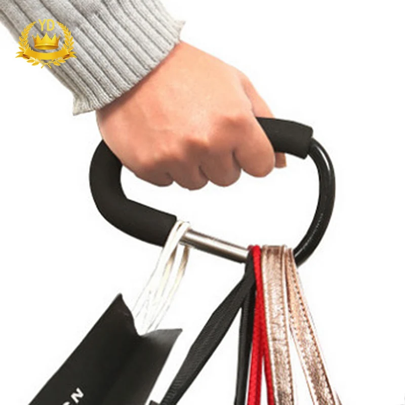 

2021NEW Big Sponge Handle Hard Aluminum Alloy Carabiner Carriage Hanger Stroller Shopping Bag Clip Hook