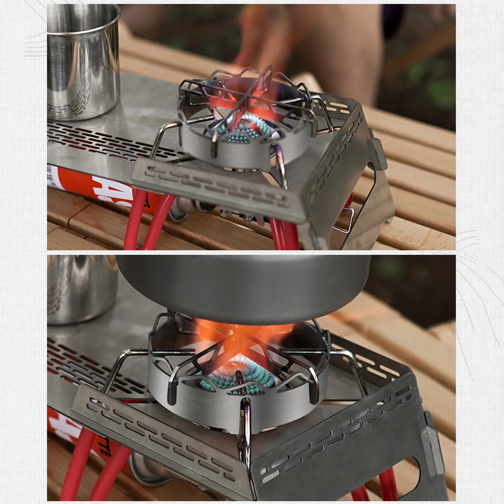 Газовая плита с ветрозащитным кольцом круглая термостойкая из нержавеющей стали