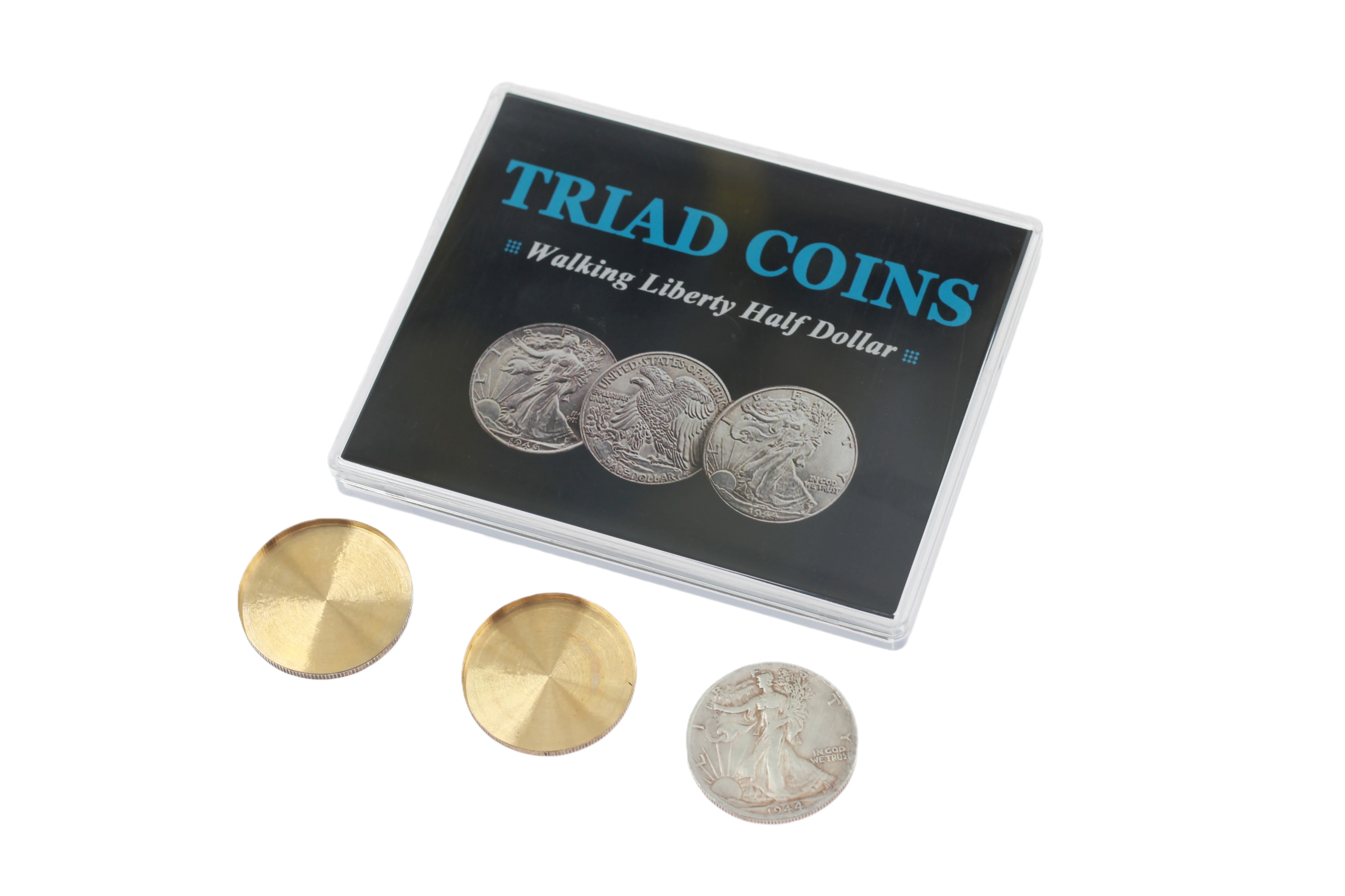 Triad монеты (Walking Liberty Half Dollar) магический трюк мерцающий Производят замену три Magia