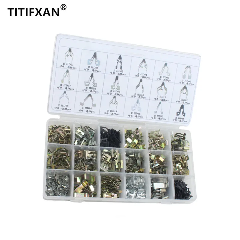 

180PCS Universal Mixed Car Audio Center Console Panel DVD, CD Metal Plastic Fastener With Box Set For All Auto Rivet