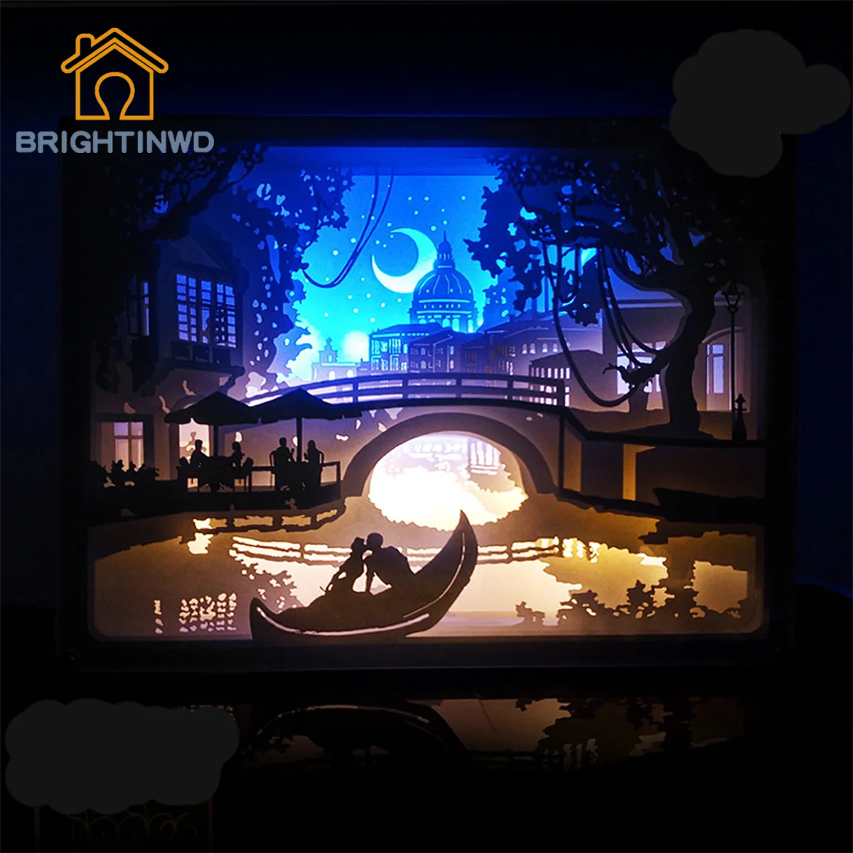 Осветительный светильник тени Бумага фонари любовь Венеция прикроватные